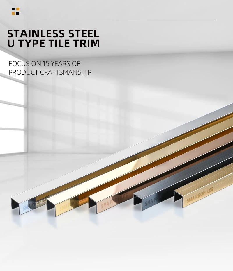 1 stainless steel U channel trim 1 stainless steel U channel trim